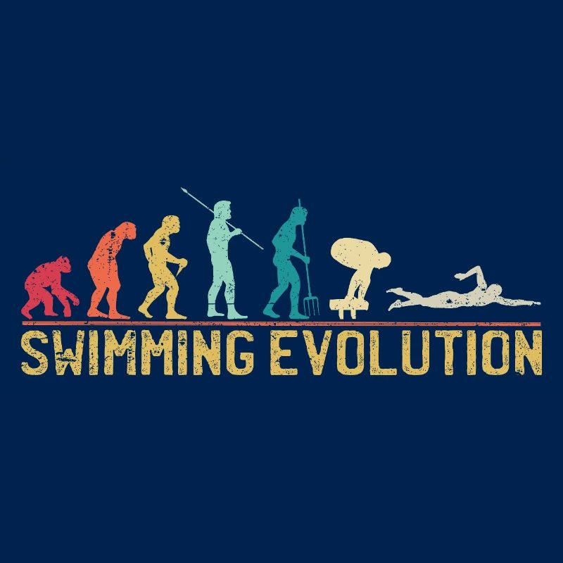 Illustration de l'évolution de la natation