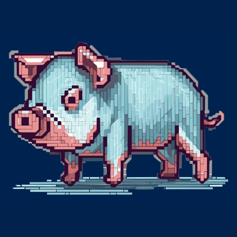 Drôle de cochon de compagnie conçu en pixels 8 bits
