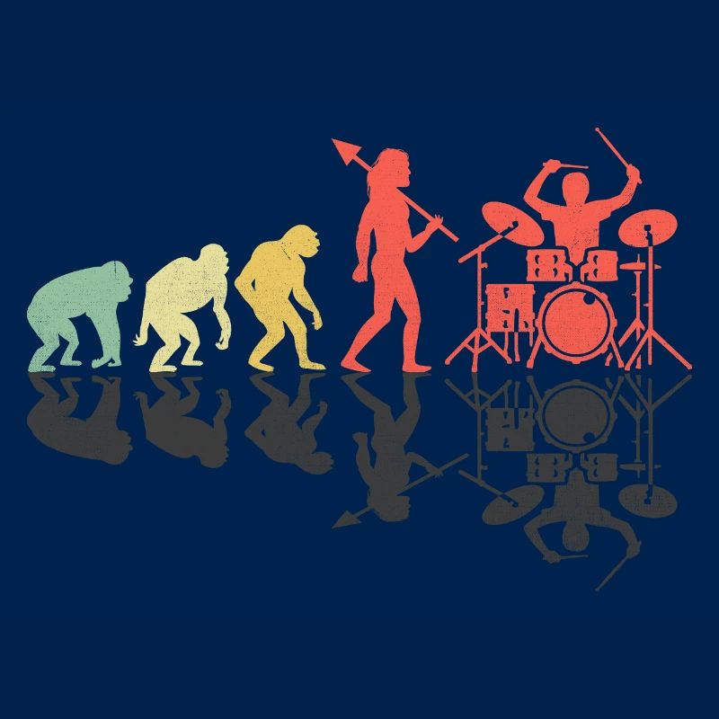 Drummer Evolution Drum Music Lover Drumming Drumme