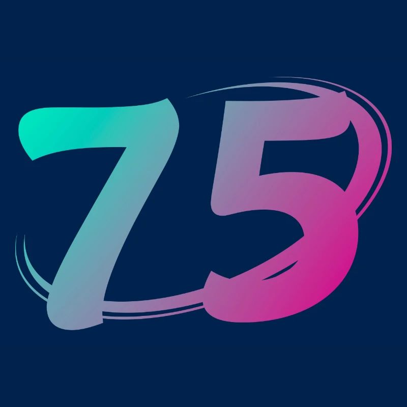 Number 75 multicolor