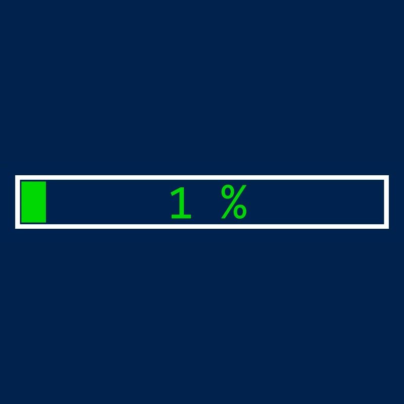 Loading Bar Green 1% outline White