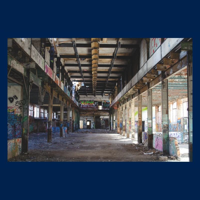 Affiche de graffiti sur l'architecture de l'affiche de la construction industrielle