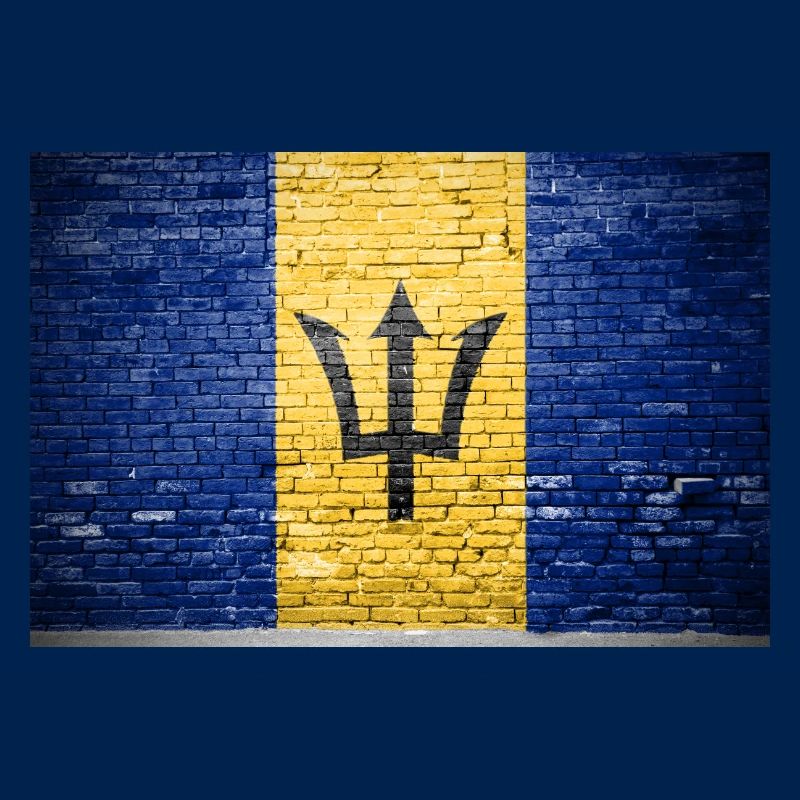 Drapeau de la Barbade Graffiti sur mur de briques