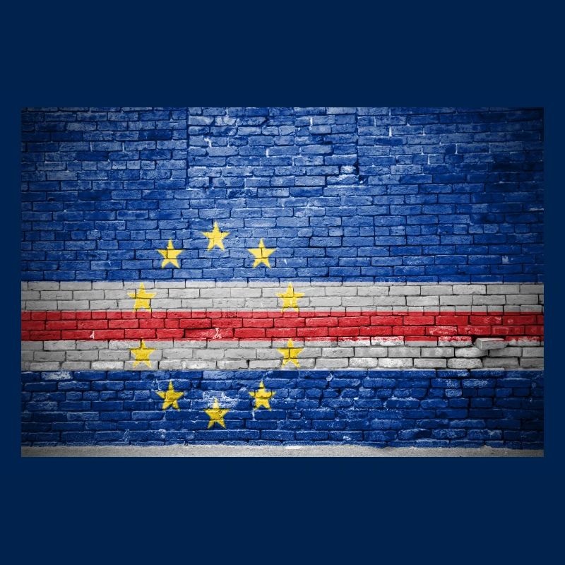 Mur de briques avec drapeau du Cap-Vert graffiti