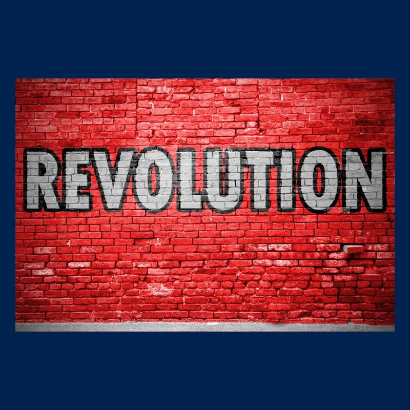 Révolution mur de briques graffiti