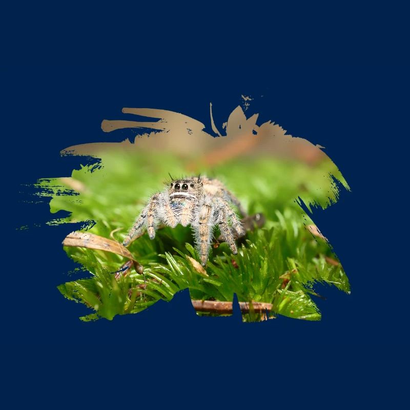 Phidippus texanus jumping spider, spring spinne.