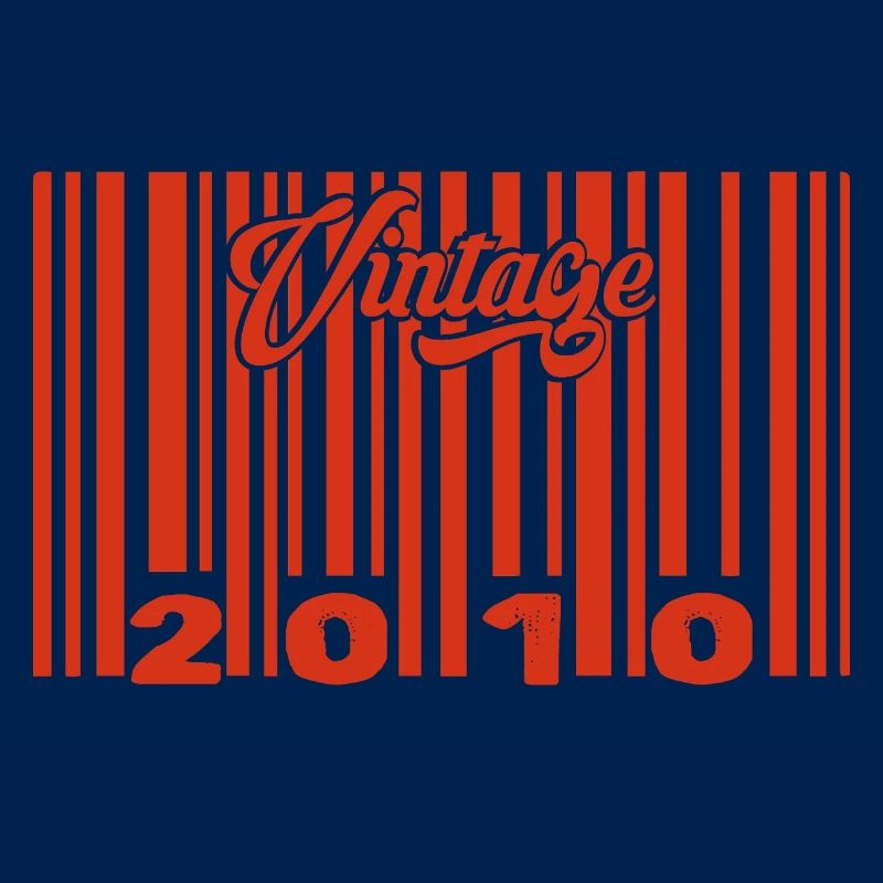 Vintage 2010 Born In 2010 15 Year Old Bar Code Anniversai