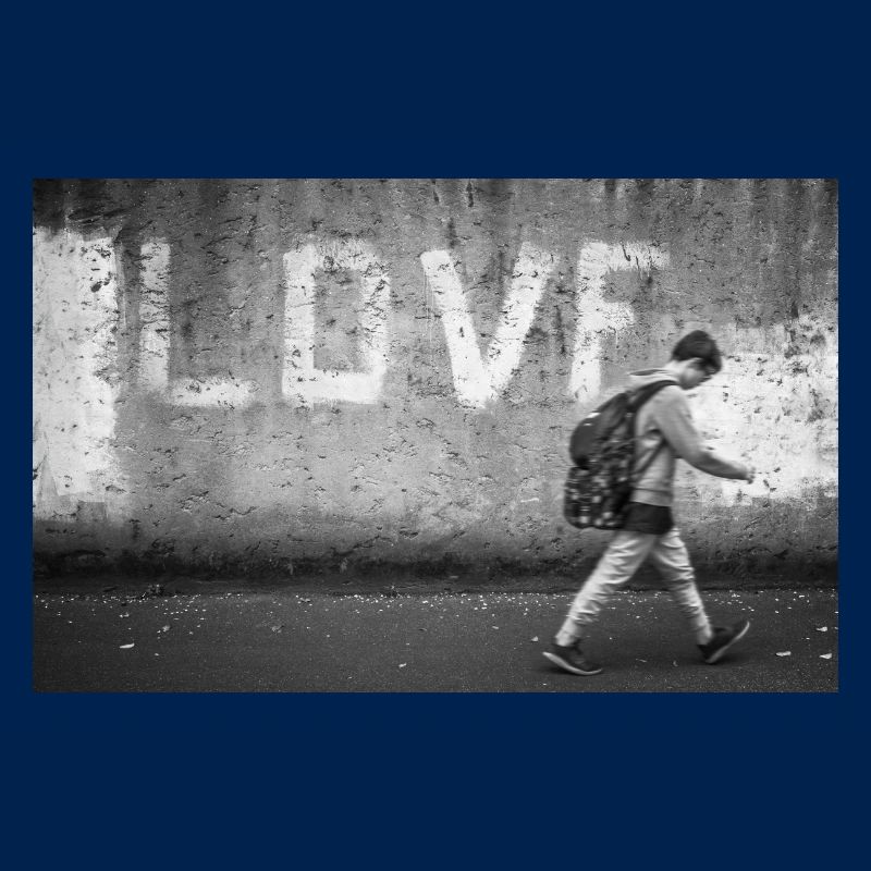 Schoolboy with backpack