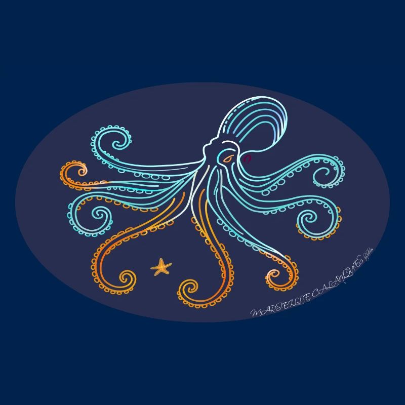 Stylized Mediterranean Octopus Illustration