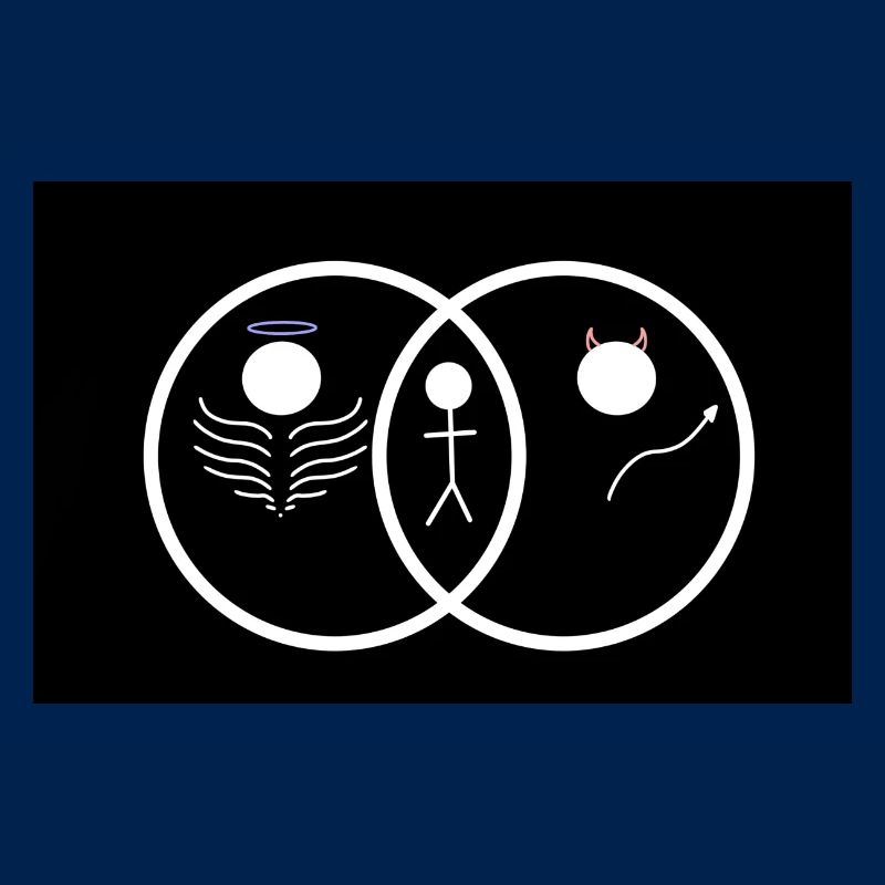 Engel oder Teufel? Niedliches Design Venn-Diagramm