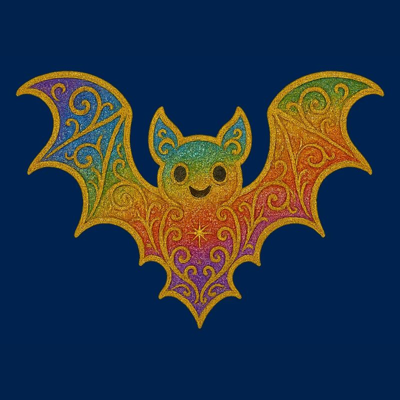 Regenbogenfledermaus mit Glitterrand