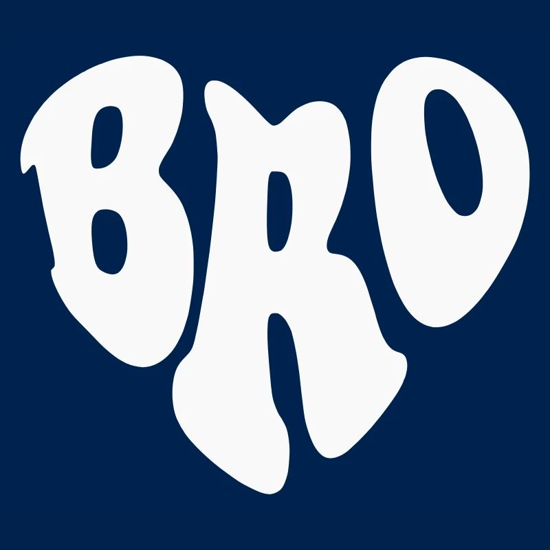 Bro (Brother) Retro Heart – Anpassbare Farbe