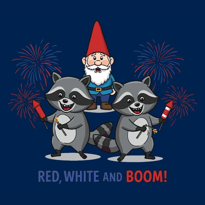Waschbären-Feuerwerksparty zum 4. Juli