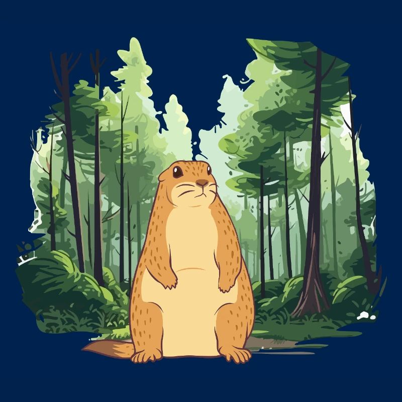 Strong groundhog nature landscape