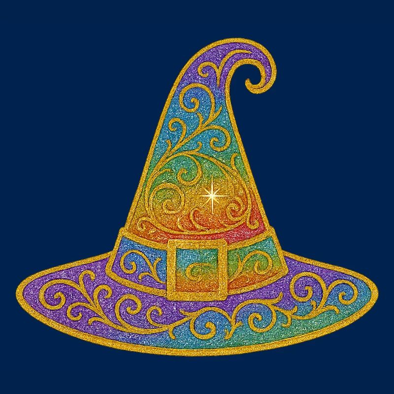 Regenbogen Glitzer Hexenhut