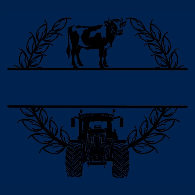 Lorbeerkranz mit Kuh und Traktor – Eigener Text