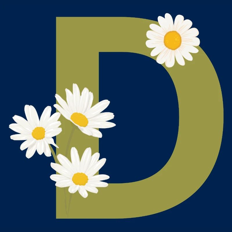 Buchstabe d Grüne Gänseblümchen