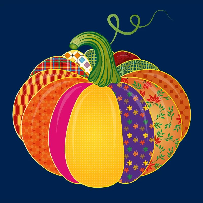 Patchwork Pumpkin – Colorful Patterned Autumn Decoration