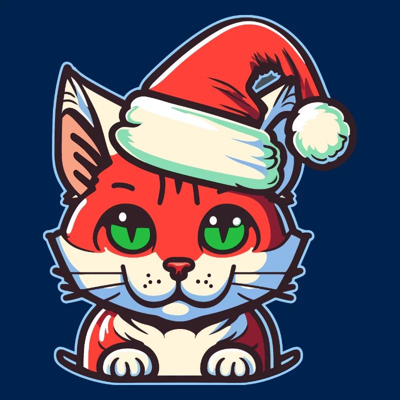 Wunderschönes Weihnachtskatzendesign, ein ausgezeichneter Weihnachtsmann