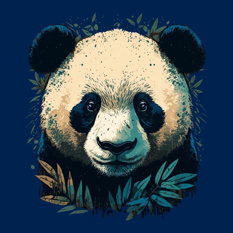 Panda with Bamboo Leaths