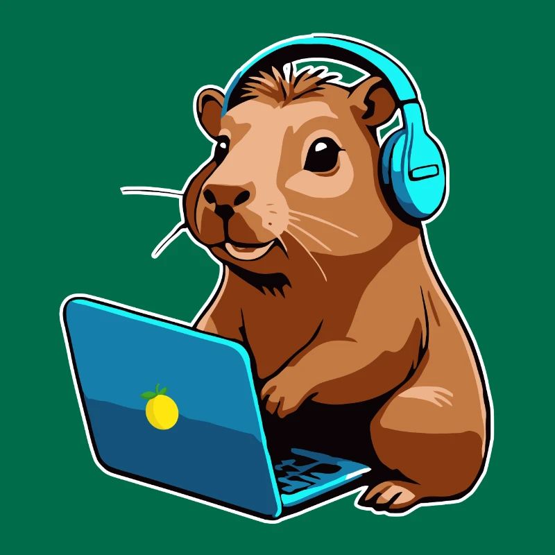 Capybara Programmer Coder Computer