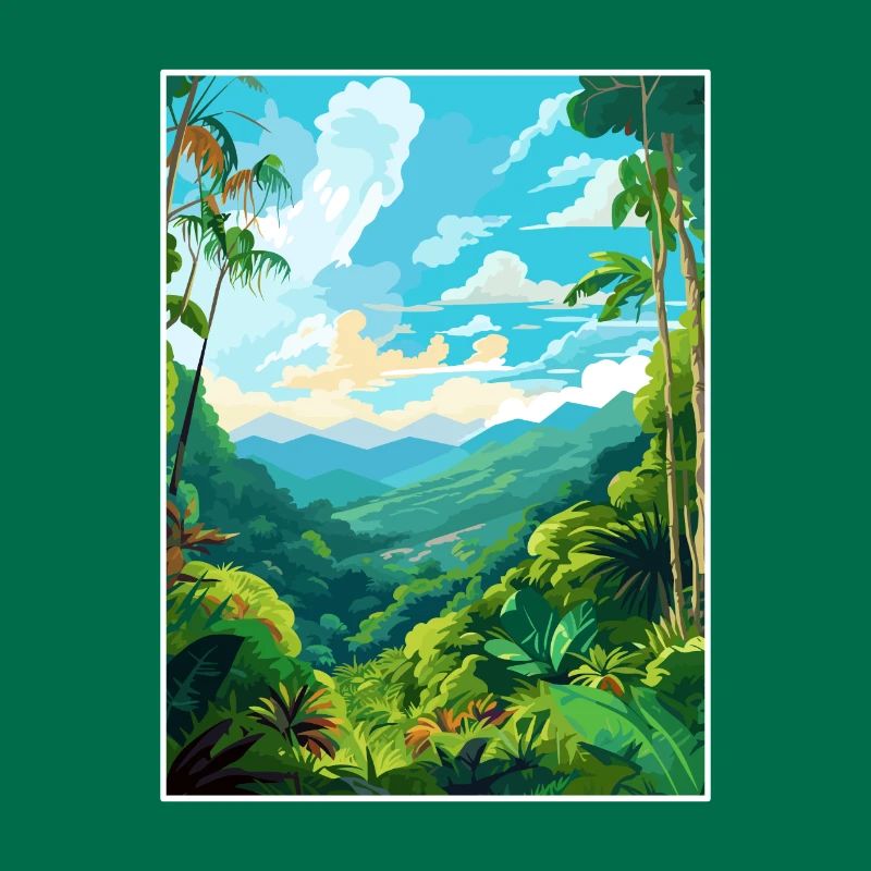Amazone Rainforest Vintage voyage affiche Souvenir