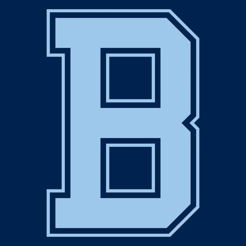 Monogram Light Blue Varsity College Initial B