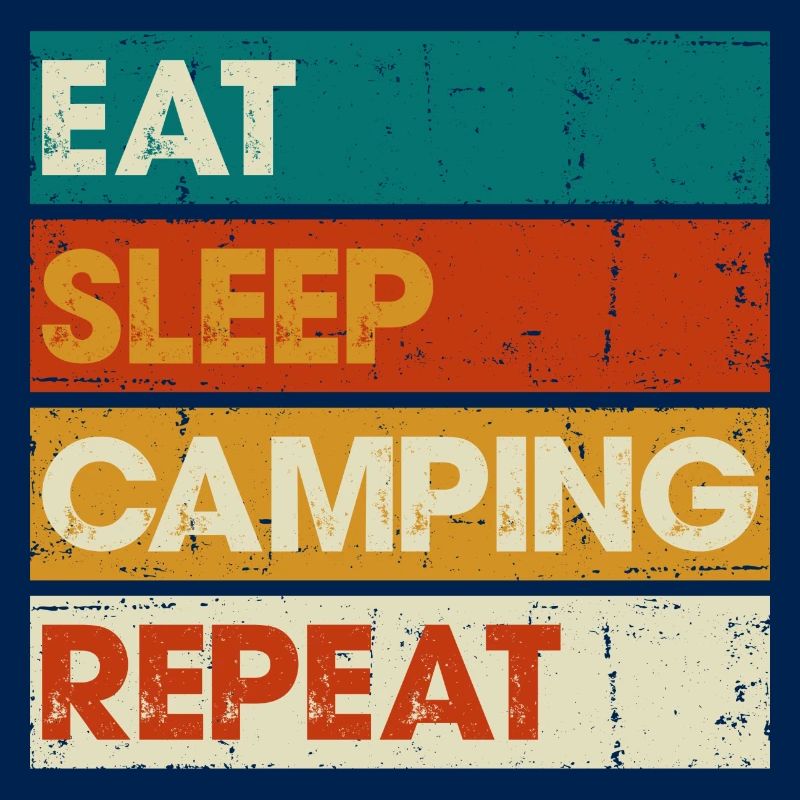Manger dormir camping répéter rayé graphique