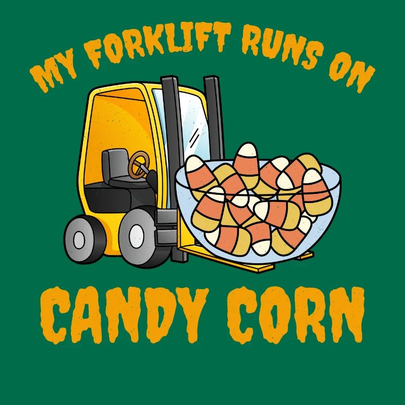Halloween Forklift Operator Candy Corn