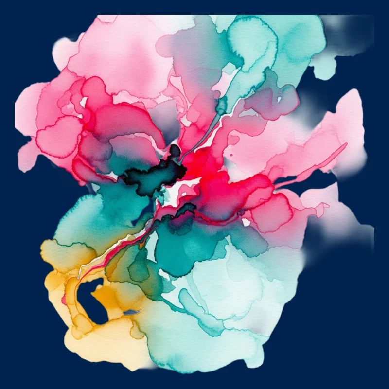 Abstrakte Aquarell-Blüte: Lebendige Farbexplosion