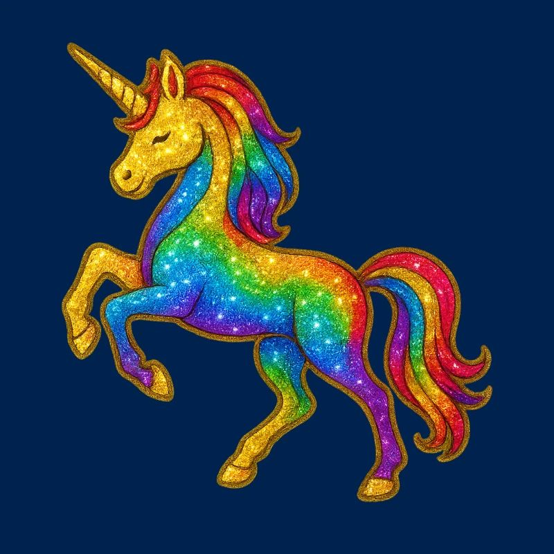 Glitzernder Regenbogen-Einhorn