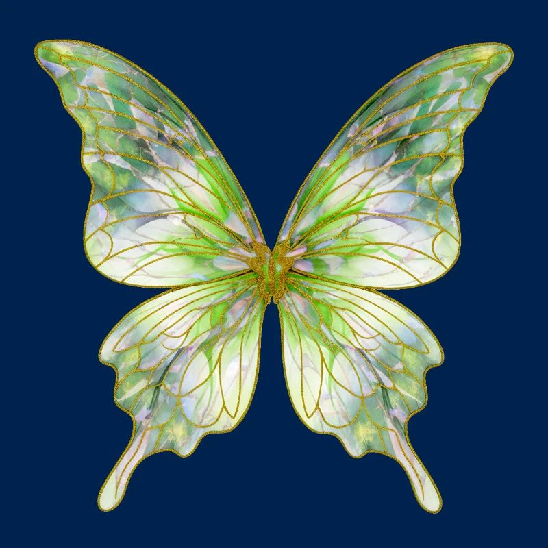 Papillon vert aquarelle