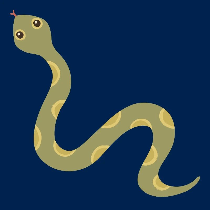 Olive Patterned Snake Illustration