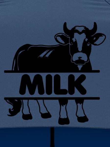 Milchkuh-Design mit 'MILK'-Stange