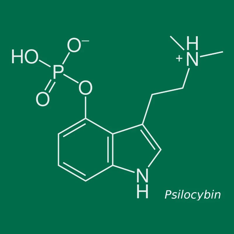 Psilocybin Molecule - White with Name