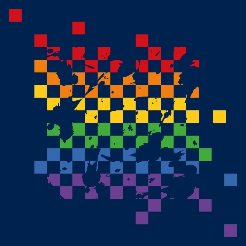Rainbow Checkerboard Pattern - LGBT Tiles