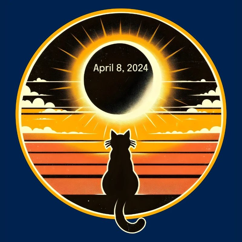 Cat Solar April 8, 2024 Eclipse Sunset