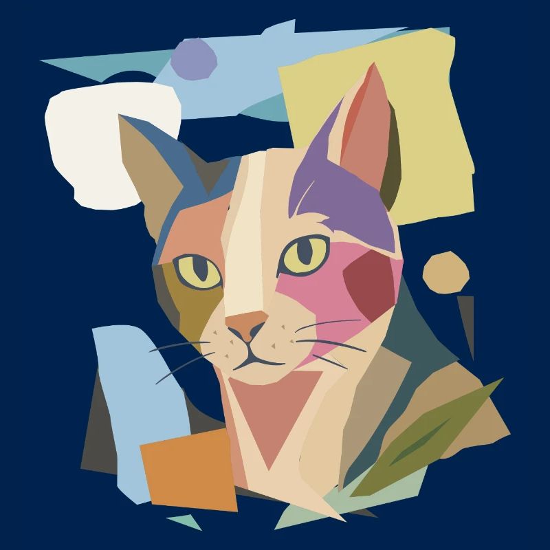 Chat abstrait dans le design moderne de bloc de couleur