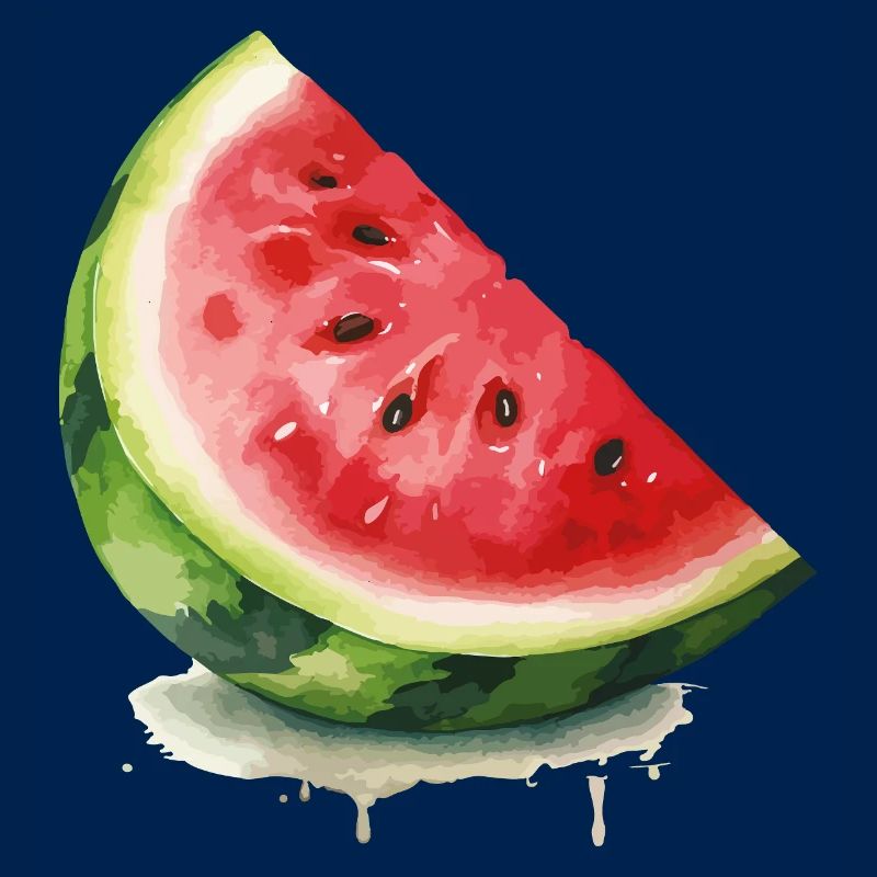 Tranche de pastèque à l’aquarelle