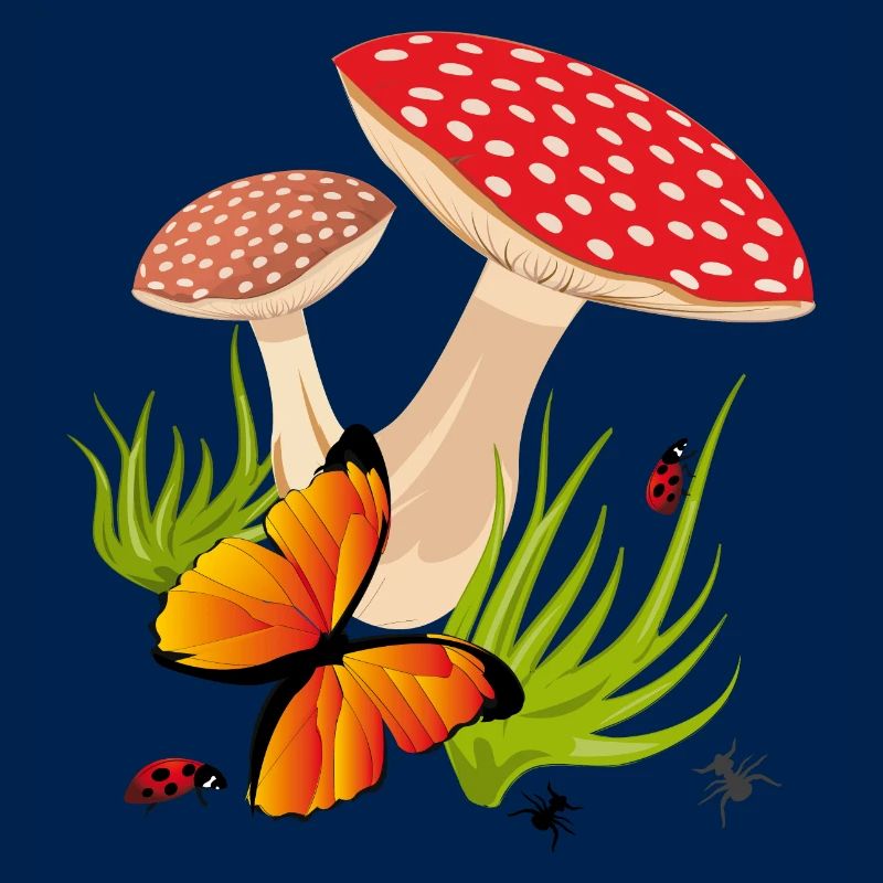 Toadstools, Butterfly