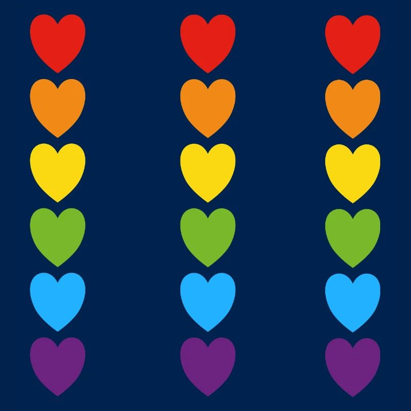 Pride Rainbow Hearts