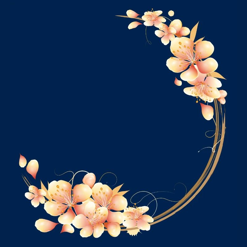 Couronne de fleurs de pêcher dans un ton pêche doux et velouté