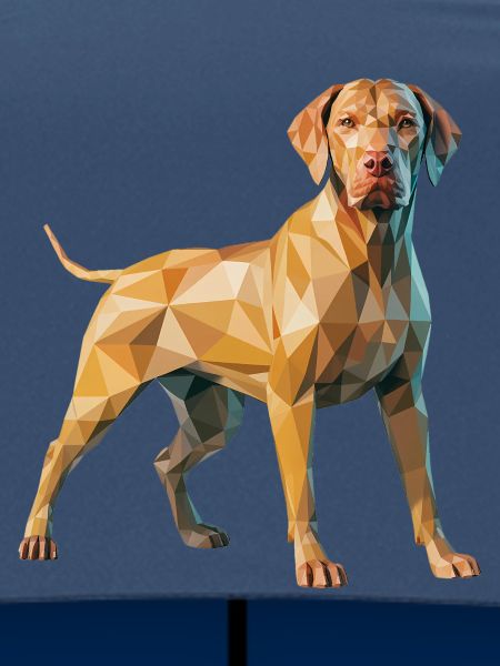 Brauner Hund - Cooles Low-Poly-Logo
