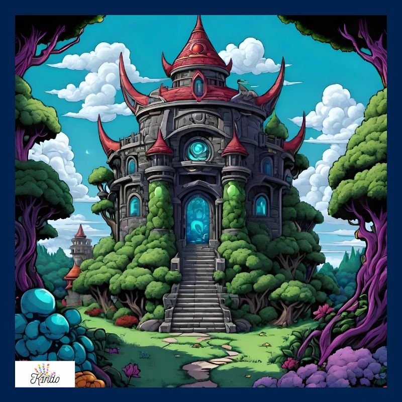Tempel im Comic-Stil