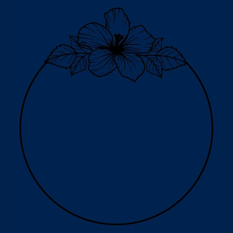 Hibiscus Boho Blume Handgemalt