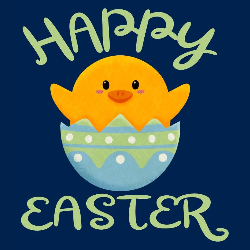 Happy Easter chick in Easter egg