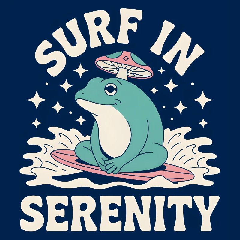 Surf en sérénité - Mignon grenouille autocollant