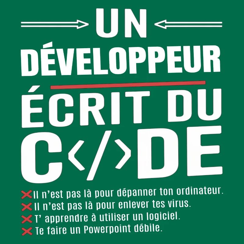 Un développeur écrit du code humour programmation