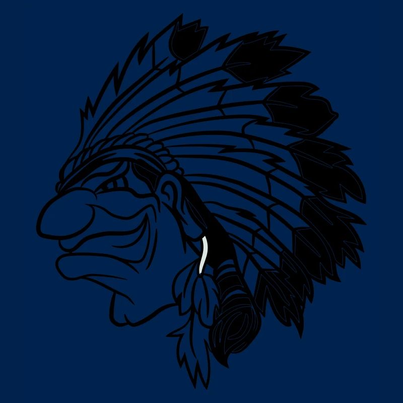 Indianerhäuptling grinst listig Cartoon einfarbig