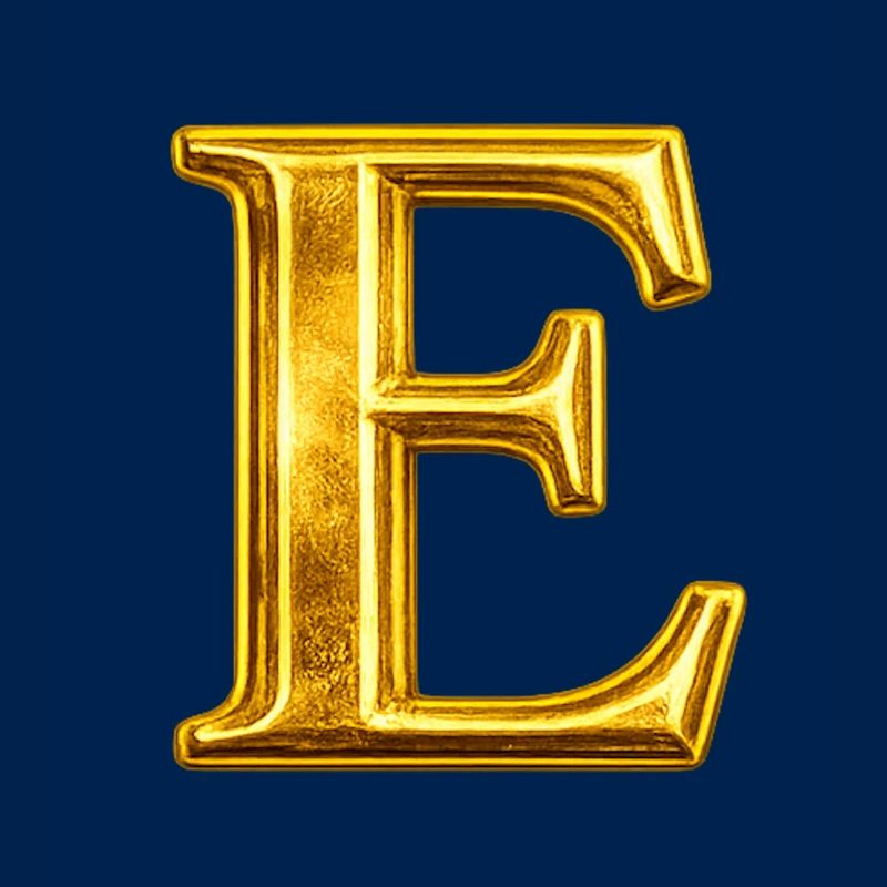 Goldenes E Monogramm-Design